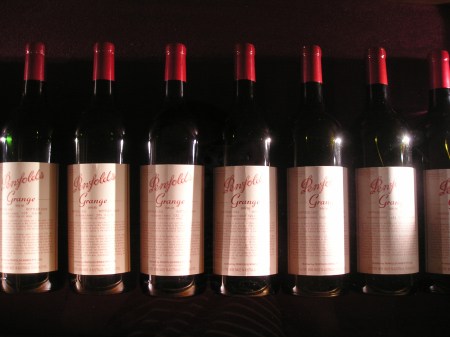 Detail of complete Penfolds Grange vertical at Magill Estate cellar