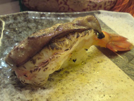 Foie gras sushi at Kome