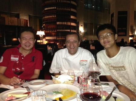 Monster sharing his birthday wine with Osvaldo