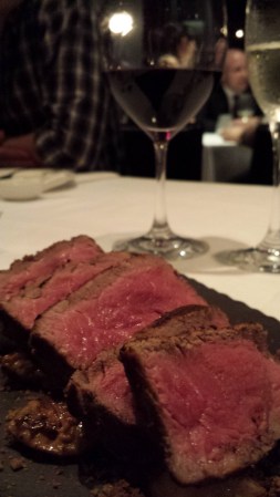 Glorious beef with 2004 Solaia behind