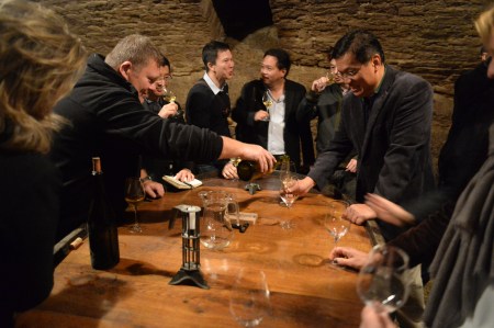 Cellar tasting at D.R.C.